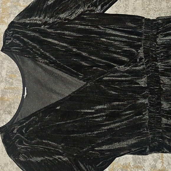 A New Day Black Velvety Jumpsuit Long Bell Sleeve Elastic Waist XL - Picture 6 of 14